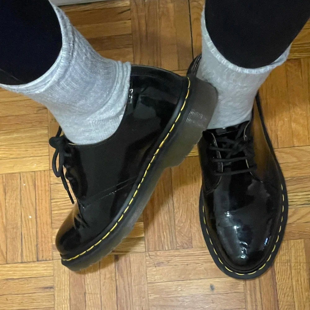 Dr. Martens Black Patent Leather 3-Eye Oxford Flats - Picture 9 of 10